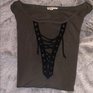 Criss Cross tie up shirt